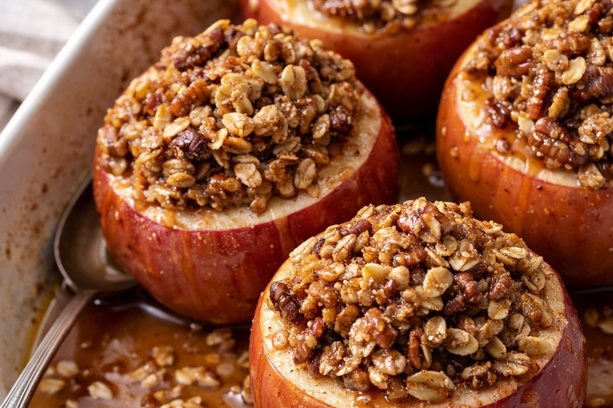 Baked Apple with cinnamon sugar topping.